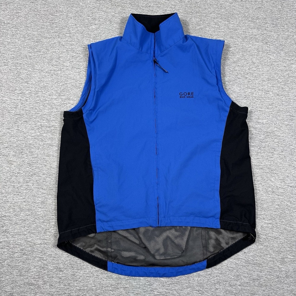 Gore Bike Wear Windstopper Cycling Vest Mens Size Large Blue Full Zip READ